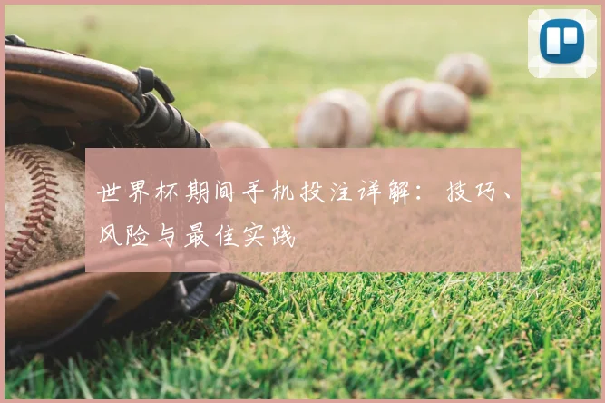 世界杯期间手机投注详解:技巧、风险与最佳实践